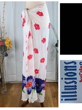 Illusions white floral sarong.